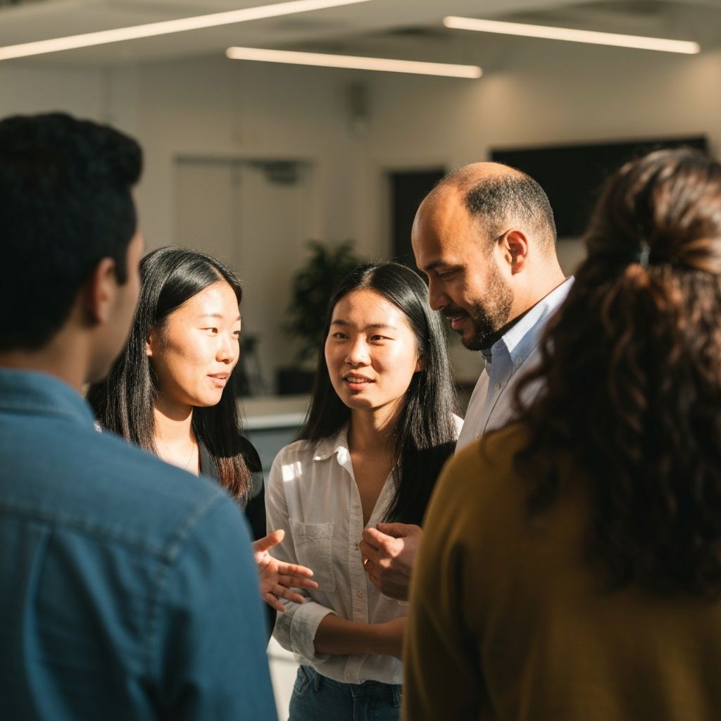 People connecting through meaningful conversation